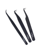 Lash Tweezers with Featherd Grip